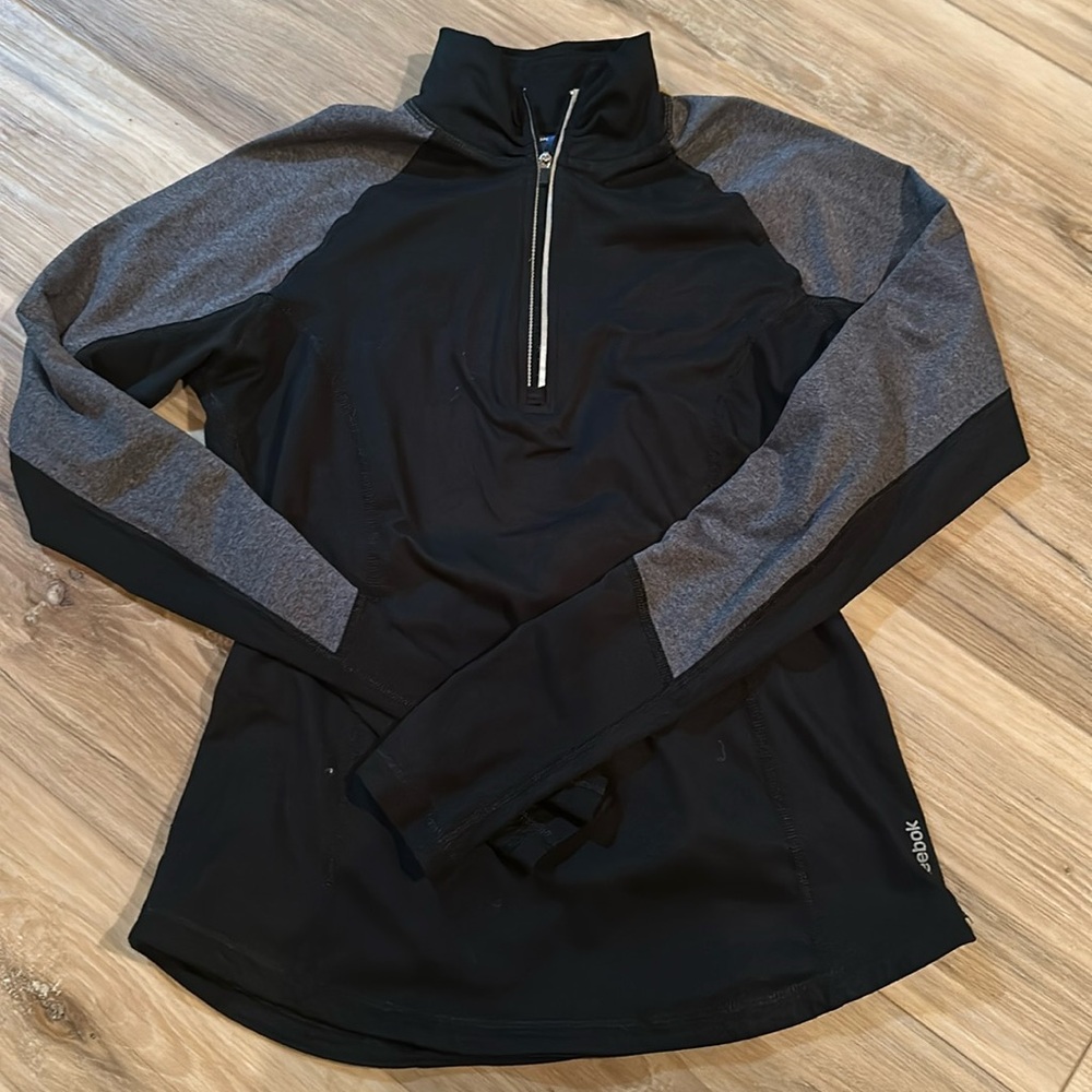 Reebok black and gray quarter zip